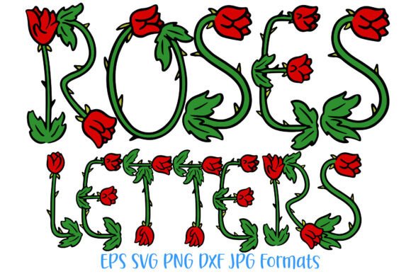 Download Roses Letters Font Spring Flower Doodle - Letters font Collection