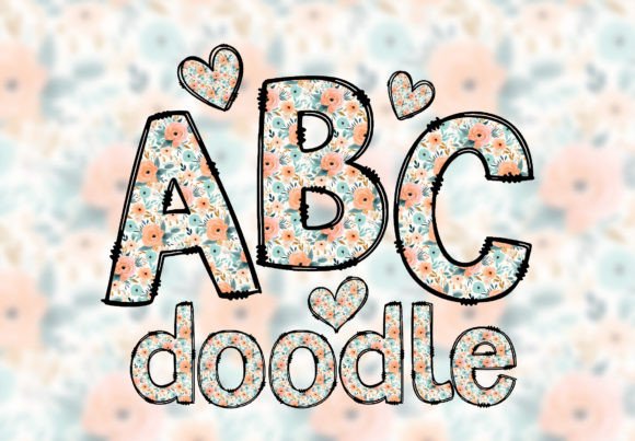 Download Cute Floral Alphabet Doodle Letters Font - Letters font Collection