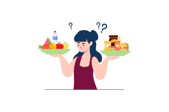 Download Woman Choosing Between Healthy - Healthy Collection