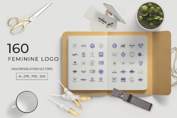 Download 160 FEMININE LOGO SET - Premium Bundle